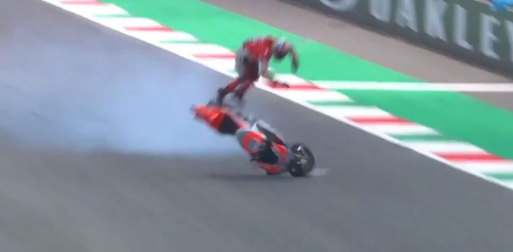 Michele Pirro crash di latihan bebas motogp italia 2018